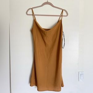 Brown/gold silk dress